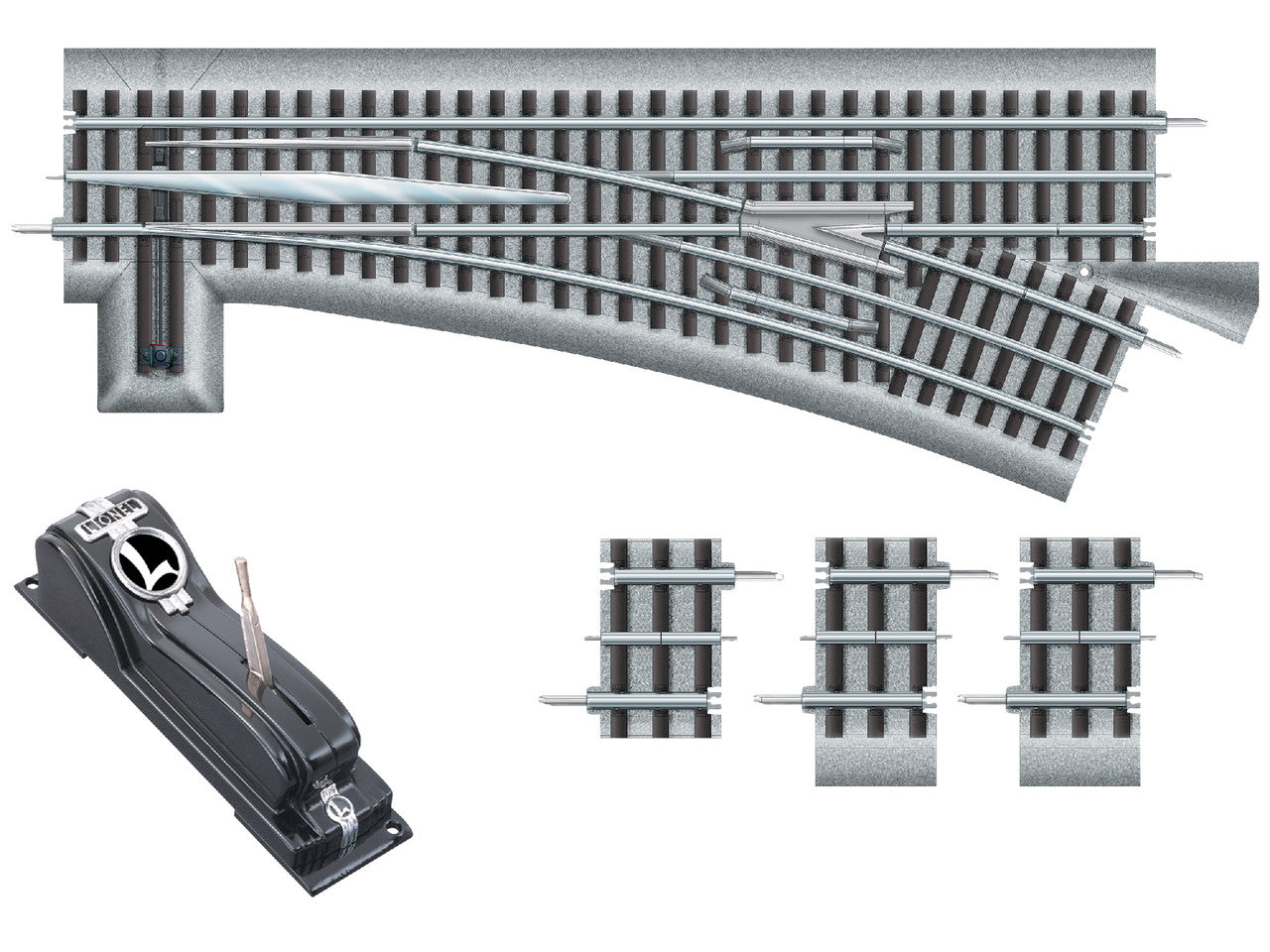 Lionel 6-81950 O Gauge FasTrack O60 Remote Command RH Switch