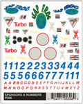 PineCar 306 Dry Transfer/Sponsers & Numbers