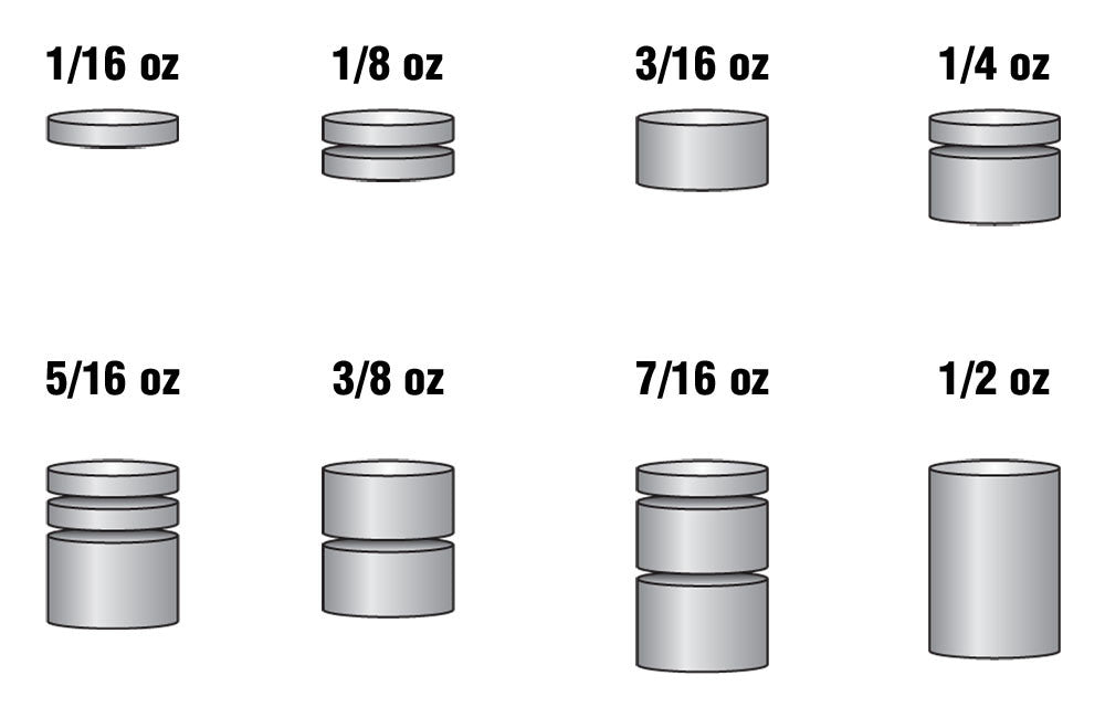 PineCar 3915 Tungsten Incremental Cylinder Weights 3 oz.