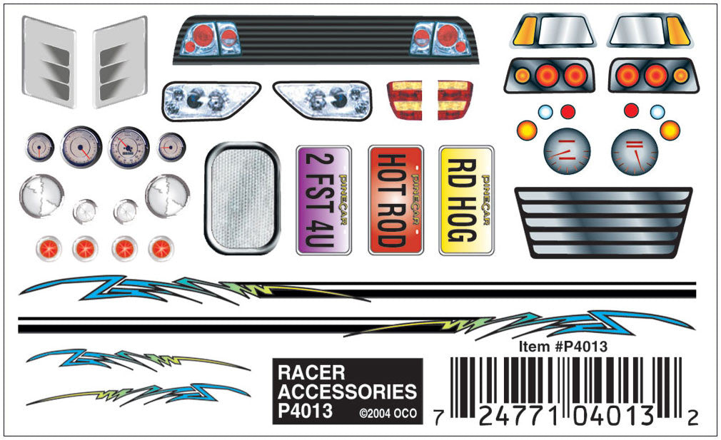 PineCar 4013 Dry Transfer/Racer Accessories
