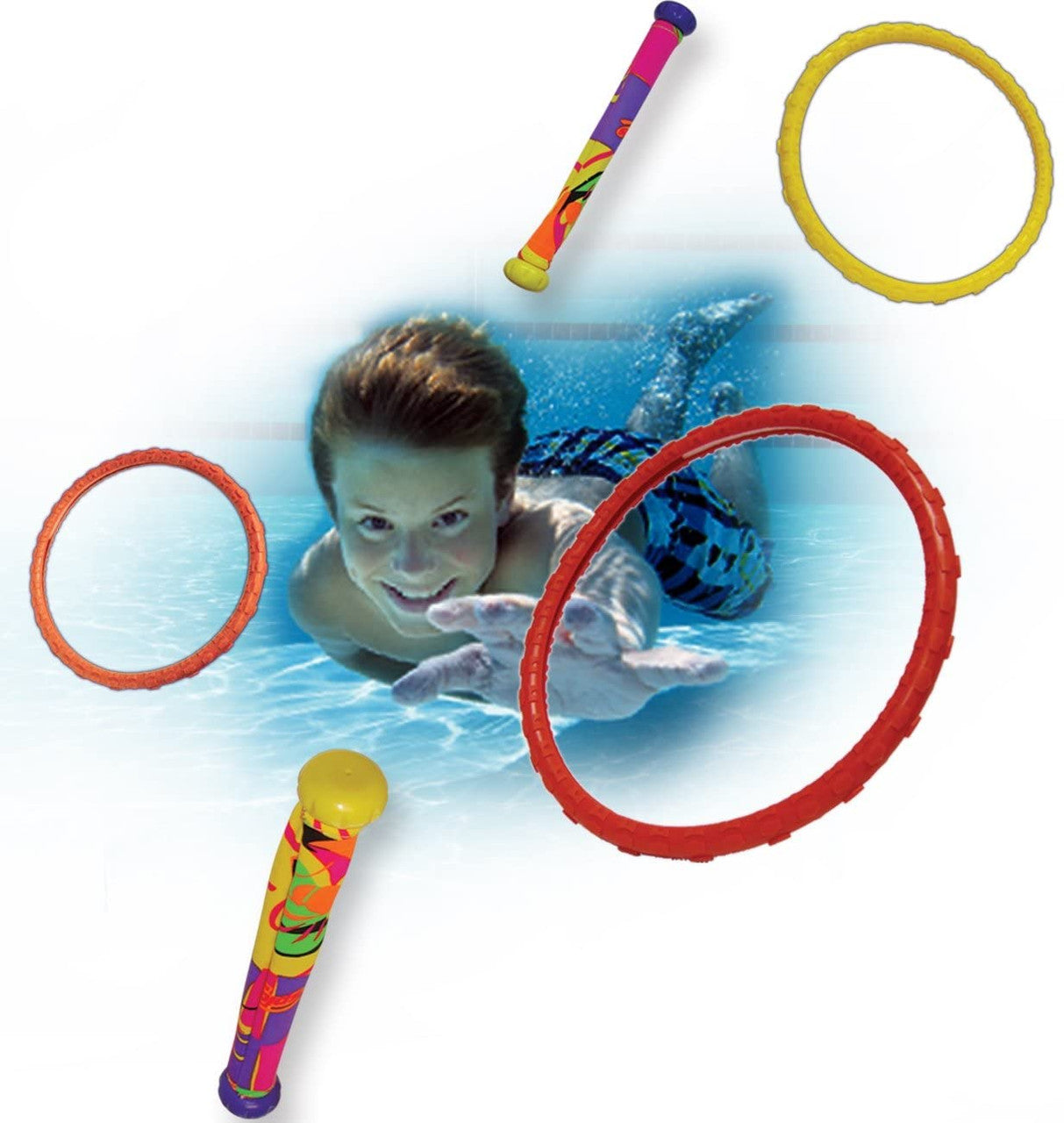Prime Time Toys 84033 Dizzy Dive Power Pack (3 Dive Rings / 3 Dive Sticks)