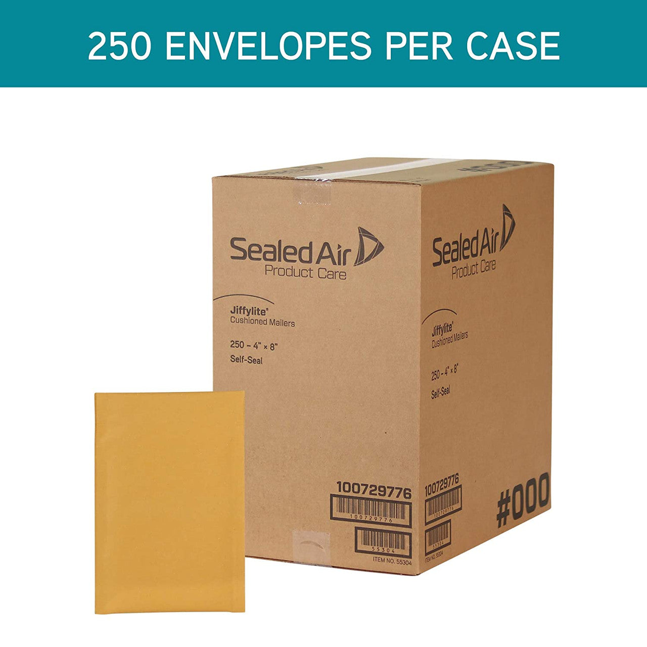 Sealed Air 55304 Superior Envelope, 4 x 8, Manila, Case of 250