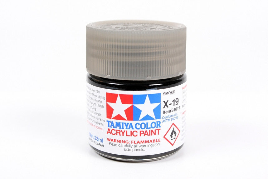 Tamiya 81019 Large Acrylic X-19 Smoke - 23ml