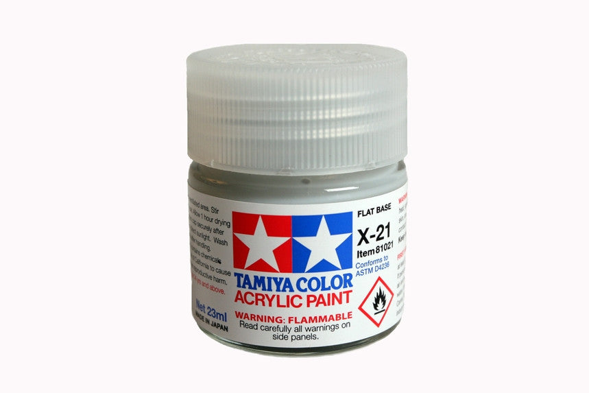 Tamiya 81021 Large Acrylic X-21 Flat Base - 23ml