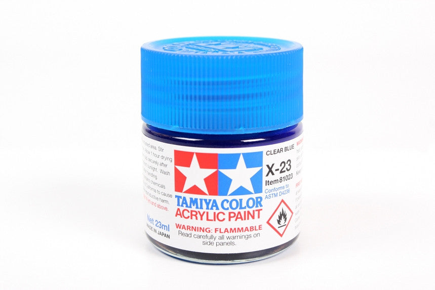 Tamiya 81023 Large Acrylic X-23 Clear Blue - 23ml