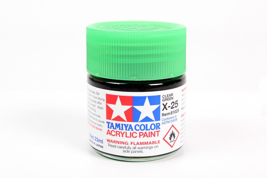 Tamiya 81025 Large Acrylic X-25 Clear Green - 23ml