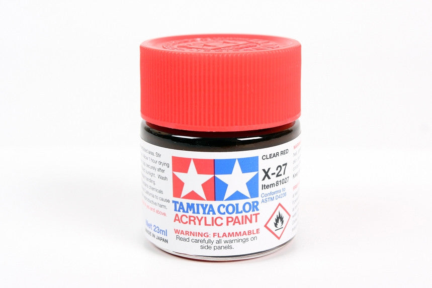 Tamiya 81027 Large Acrylic X-27 Clear Red - 23ml