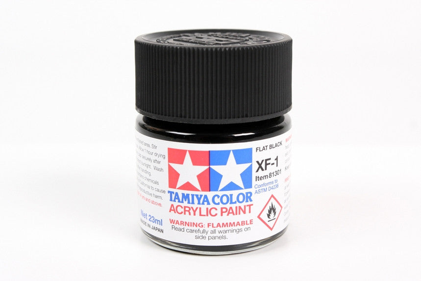 Tamiya 81301 Large Acrylic XF-1 Flat Black - 23ml