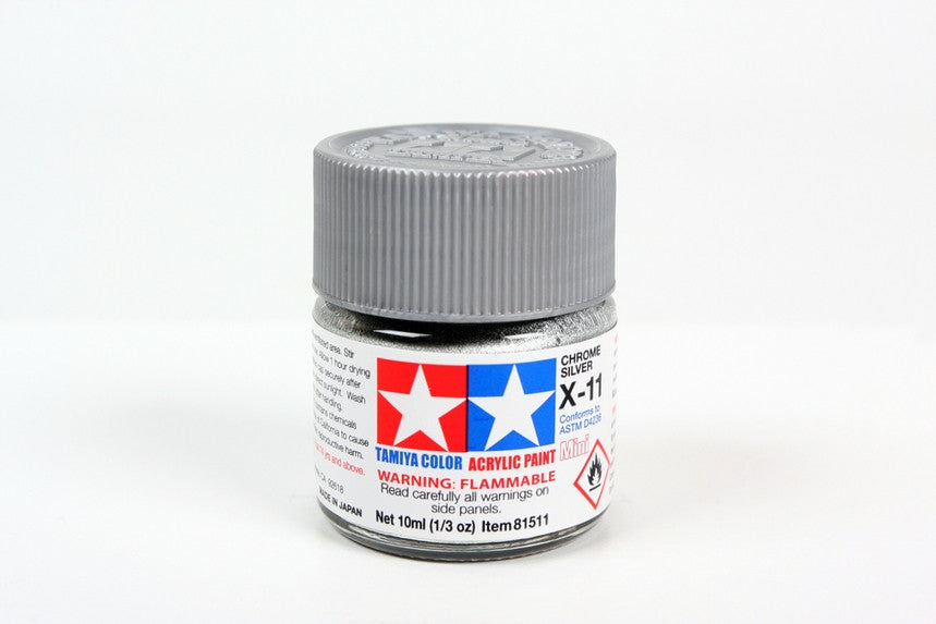 Tamiya 81511 Mini Acrylic X-11 Chrome Silver - 10ml