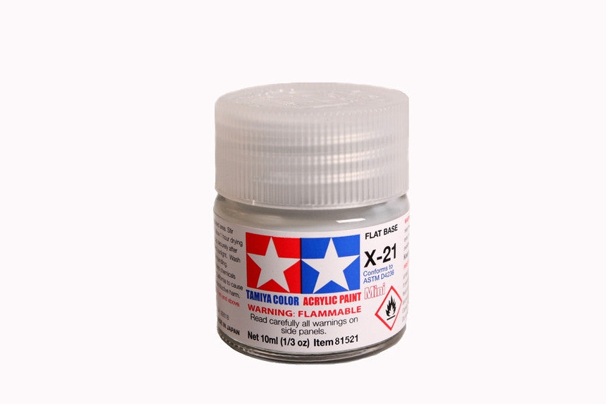 Tamiya 81521 Mini Acrylic X-21 Flat Base - 10ml