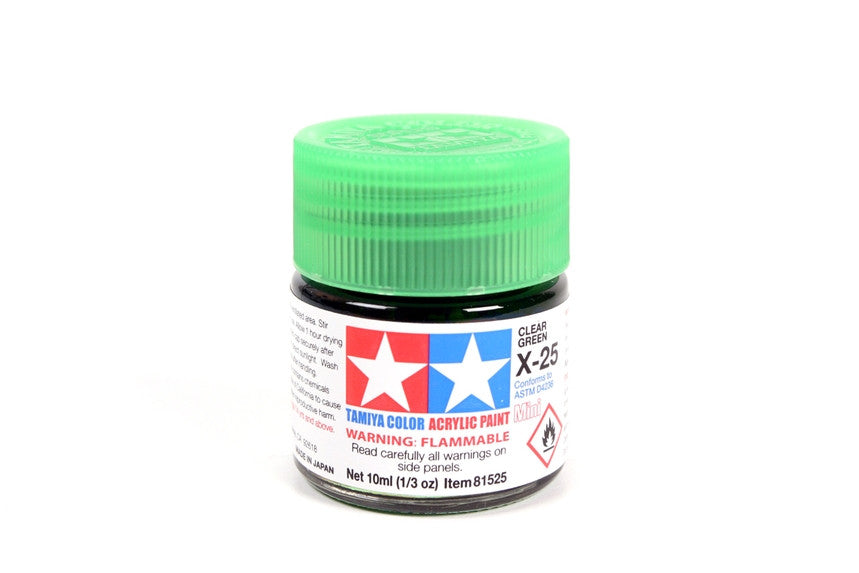 Tamiya 81525 Mini Acrylic X-25 Clear Green - 10ml