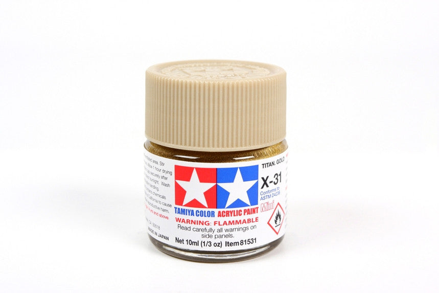Tamiya 81531 Mini Acrylic X-31 Titanium Gold - 10ml