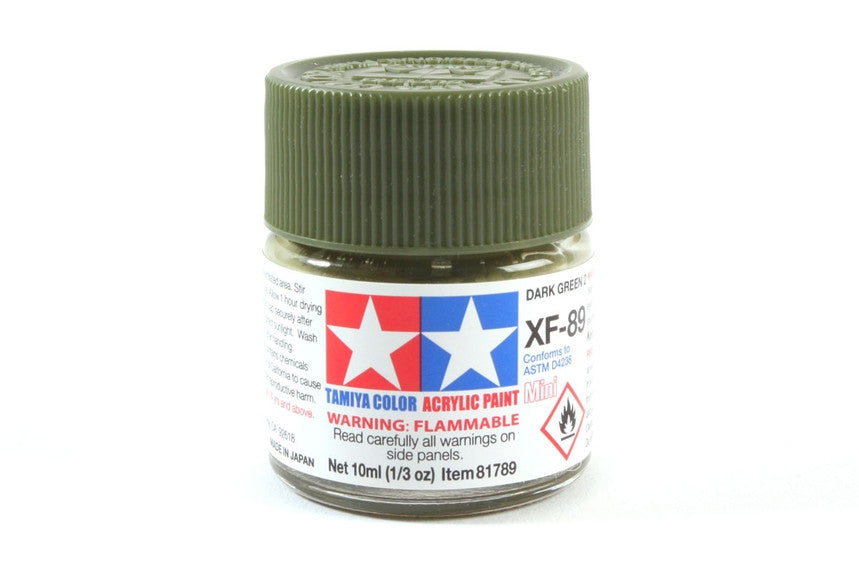 Tamiya 81789 Mini Acrylic XF-89 Dark Green 2 - 10ml