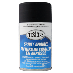 Testors 1249 Flat Black Spray Enamel - 3oz