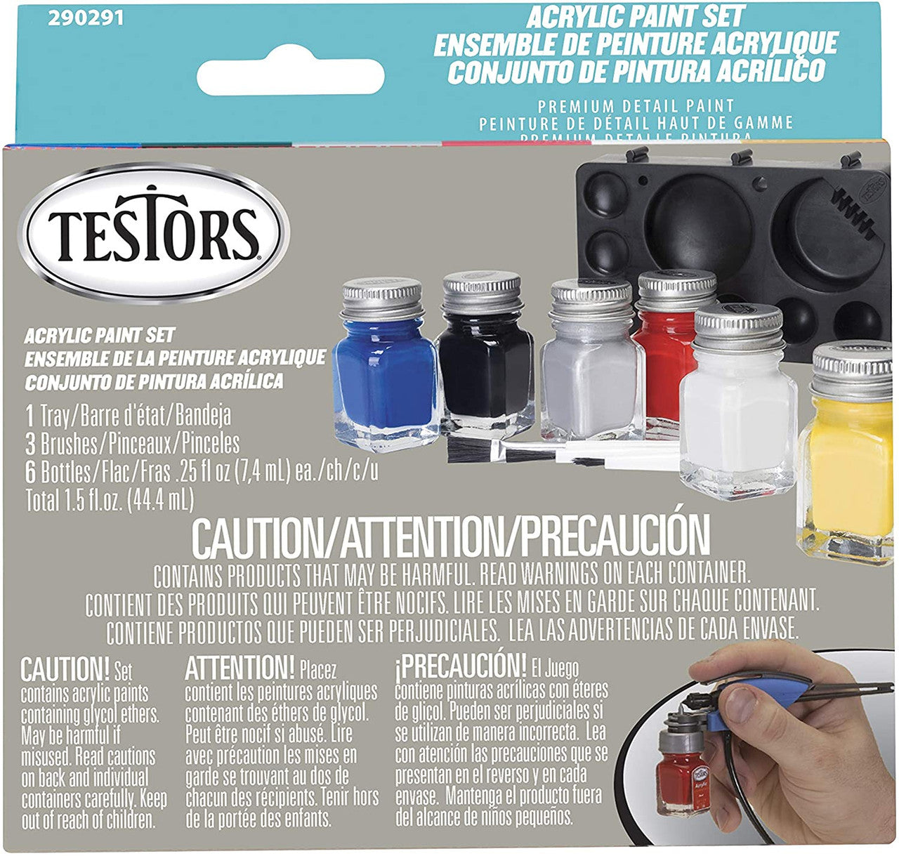 Testors 290291 Acrylic Set 6 Colors Primary