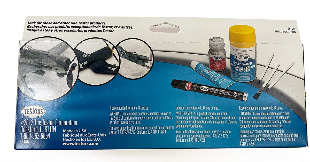 Testors 9121 Aircraft Finishing Enamel Paint Set